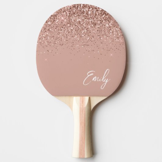 Raquette De Ping Pong Fille Rose Or Blush Parties scintillant rose Monog (Devant)