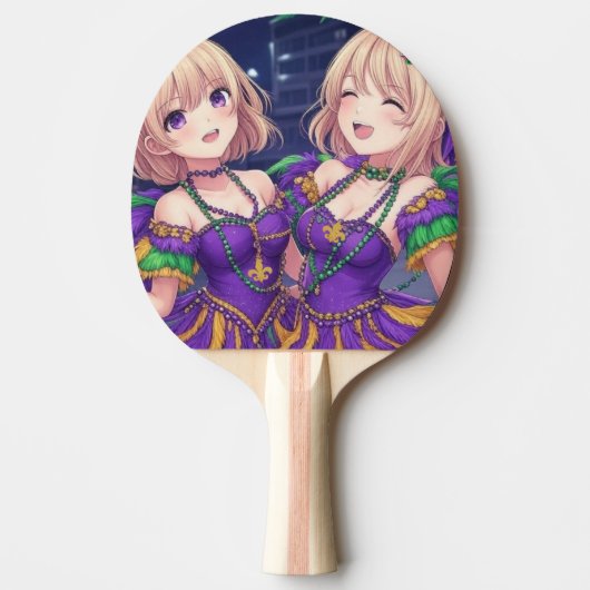 Raquette De Ping Pong Filles d'anime Mardi Gras (Devant)