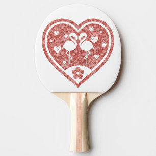 Raquette De Ping Pong Flamant d'amour à cœur texturé