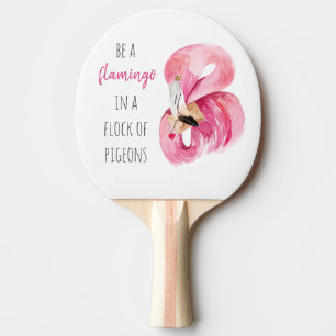 Raquette De Ping Pong Flamant rose Aquarelle Rose exotique Moderne Avec 