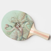 Raquette De Ping Pong Flamant rose Monogramme personnalisé (Côté)