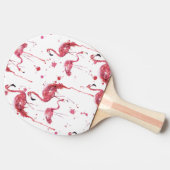 Raquette De Ping Pong Flamant rose motif aquarelle, design dynamique. (Côté)