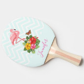 Raquette De Ping Pong Flamant rose rose & Hibiscus Tropical Fancy (Côté)
