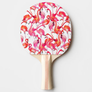 Raquette De Ping Pong Flamants roses Aquarelles Dans Les Aquarelles