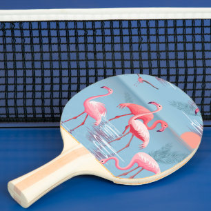 RAQUETTE DE PING PONG FLAMANTS ROSES MOTIF 1