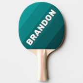 Raquette De Ping Pong Flamingo Aqua Bold Stripes with Name (Dos)