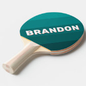Raquette De Ping Pong Flamingo Aqua Bold Stripes with Name (Devant Angle)