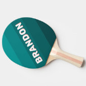 Raquette De Ping Pong Flamingo Aqua Bold Stripes with Name (Côté)
