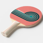 Raquette De Ping Pong Flamingo Aqua Curl Rayures avec Nom (Devant Angle)
