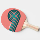 Raquette De Ping Pong Flamingo Aqua Curl Rayures avec Nom (Côté)