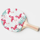 Raquette De Ping Pong Flamingo tropical et feuille, motif d'été. (Côté)