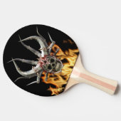 Raquette De Ping Pong Flammes du casque du crâne Imaginaire démon (Côté)