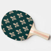 Raquette De Ping Pong Fleur de Lis Motif, Royal French Creative on Green (Côté)