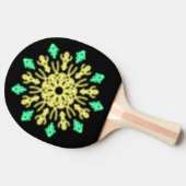 Raquette De Ping Pong Fleur de néon jaune et vert (Côté)