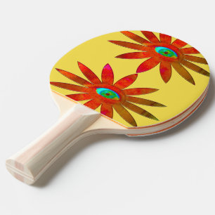 Raquette De Ping Pong Fleur orange d'oeil