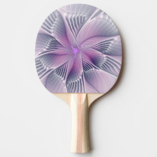 Raquette De Ping Pong Fleur Rose Moderne Abstraite Art Fractal