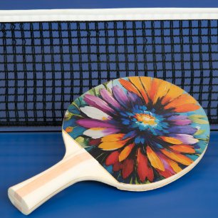 Raquette De Ping Pong Fleur Zenia couleur arc-en-ciel gras
