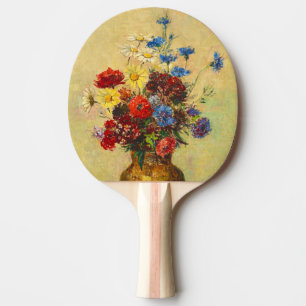 Raquette De Ping Pong Fleurs anciennes dans un vase (1910) par Odilon Re