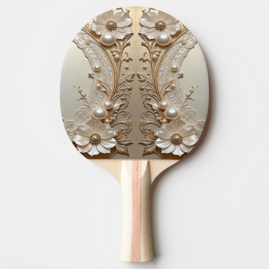 Raquette de Ping Pong Fleurs Blanches Modernes Per (Devant)
