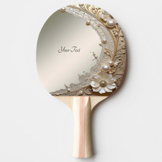 Raquette de Ping Pong Fleurs Blanches Modernes Per (Devant)
