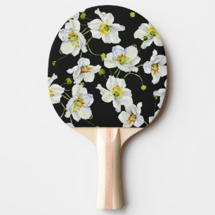 Raquette De Ping Pong Fleurs chamomiles : Motif d'illustration aquarelle