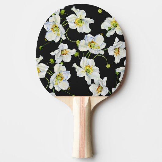 Raquette De Ping Pong Fleurs chamomiles : Motif d'illustration aquarelle (Devant)