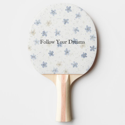 Raquette De Ping Pong Fleurs Crème Bleu Chic (Devant)