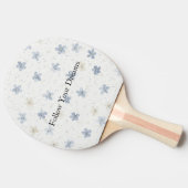 Raquette De Ping Pong Fleurs Crème Bleu Chic (Côté)