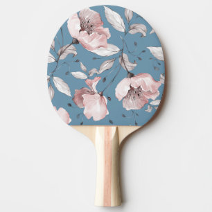Raquette De Ping Pong Fleurs de printemps, feuille, design transparent