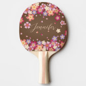 Raquette De Ping Pong Fleurs de prune et de cerise à l'automne Brown (Dos)