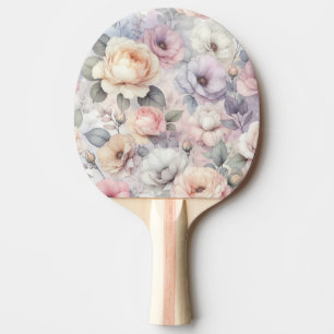 Raquette De Ping Pong Fleurs de rose élégantes
