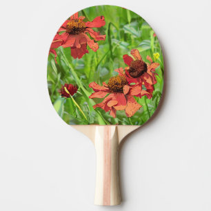 RAQUETTE DE PING PONG FLEURS DE RUDBECKIA ROUGES