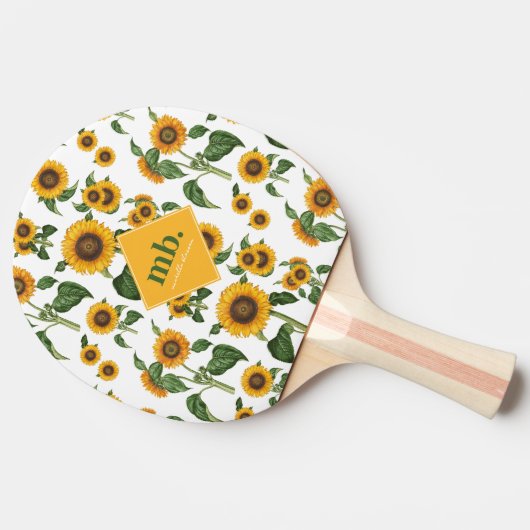 Raquette De Ping Pong Fleurs de soleil Botanique Foliage Vert (Côté)
