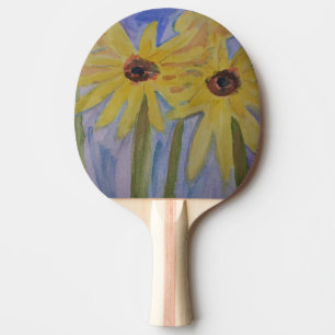 Raquette De Ping Pong Fleurs de soleil jaunes d'été