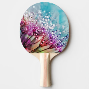 Raquette De Ping Pong Fleurs de spectre arc-en-ciel