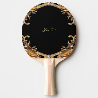 Raquette de ping pong Fleurs Décoratives Dorées