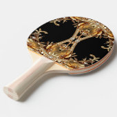 Raquette de ping pong Fleurs Décoratives Dorées (Devant Angle)