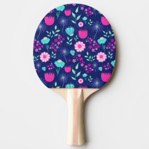 Raquette De Ping Pong Fleurs délicates et détails botaniques