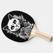 Raquette De Ping Pong Fleurs Et Chat Gothique (Côté)