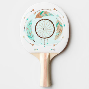Raquette De Ping Pong Fleurs et flèches de style bohème Ping Paddle