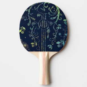 Raquette De Ping Pong Fleurs Guitare Art - Mélodie romantique -