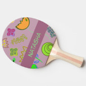 Raquette De Ping Pong Fleurs mignonnes sur violet (Côté)