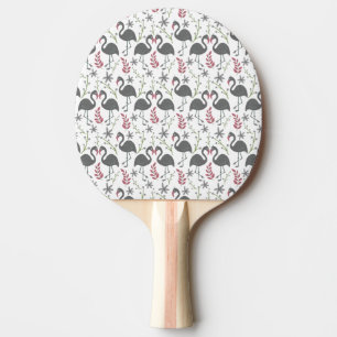 Raquette De Ping Pong Fleurs motifs roses flamingo sans coutures, feuill