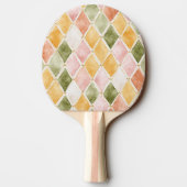 Raquette De Ping Pong Fleurs Rose Jaune Bleu Pêche (Dos)