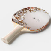 Raquette de ping pong Fleurs roses et blanches dou (Devant Angle)