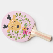 Raquette De Ping Pong Fleurs roses et cerfs Ping Paddle (Côté)