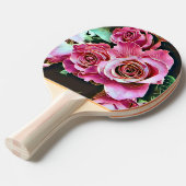 RAQUETTE DE PING PONG FLEURS ROSES ROSES ROSES ROSES (Devant Angle)