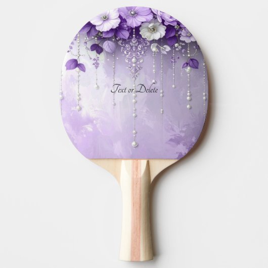 Raquette de ping pong Fleurs Violettes (Devant)