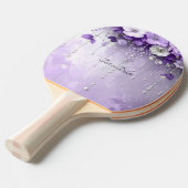 Raquette de ping pong Fleurs Violettes (Devant Angle)