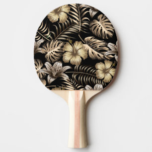 Raquette De Ping Pong Floral Motif sans couture avec Feuilles.
